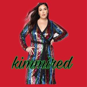 🆕Fashion Nova Rainbow Sequin Dress~3X~SOLDOUT~NWT